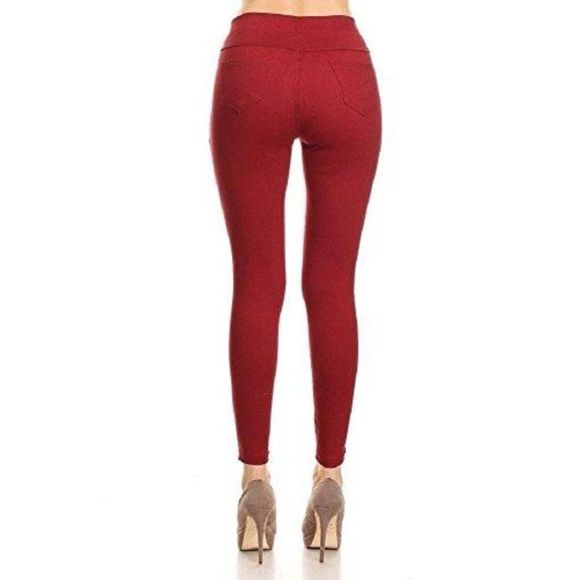 jvini Women's Pull-On RED Stretch Legging Pants - Picture 2 of 2